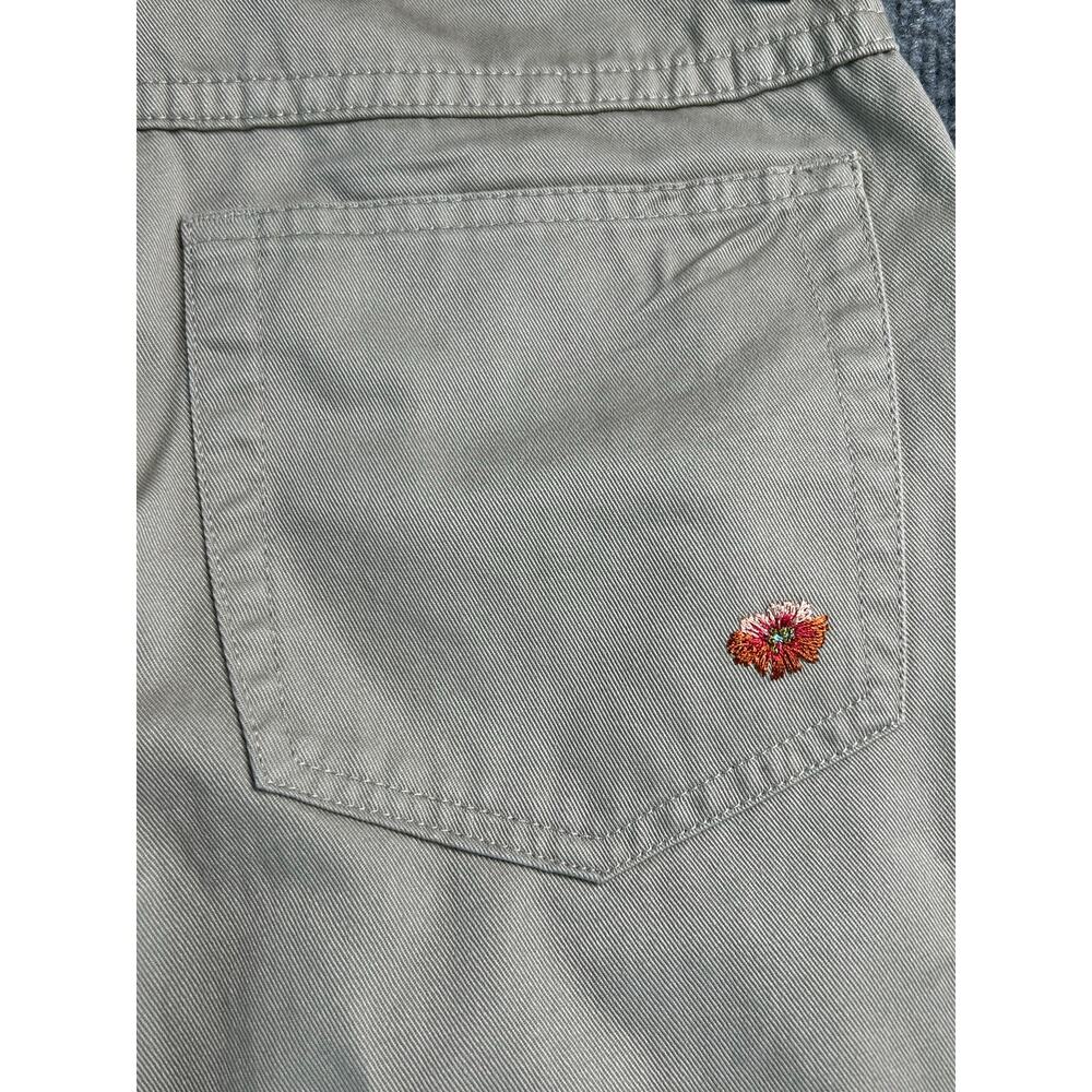 RVT Fit&Flare Girls 7/8 & 9/10 Khaki Embroidered Floral Pants Cotton Bootcut NWT - Picture 7 of 12